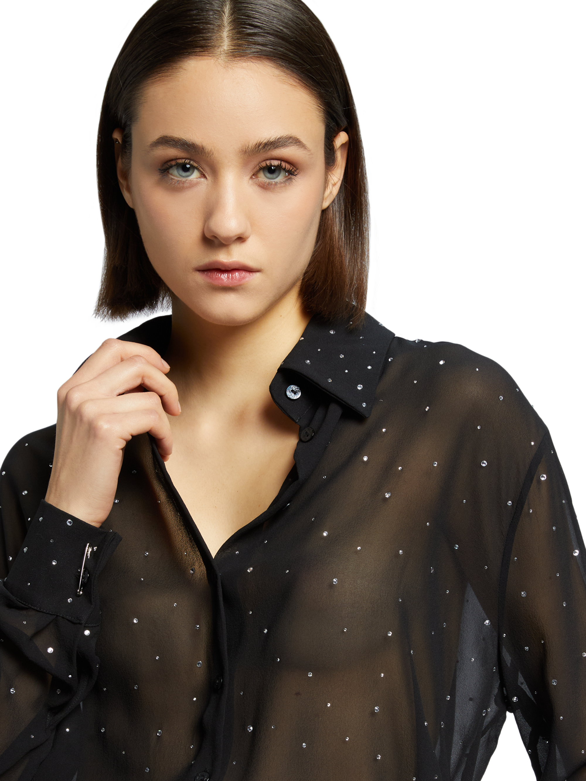 BOXY SHIRT WITH CRISTAL