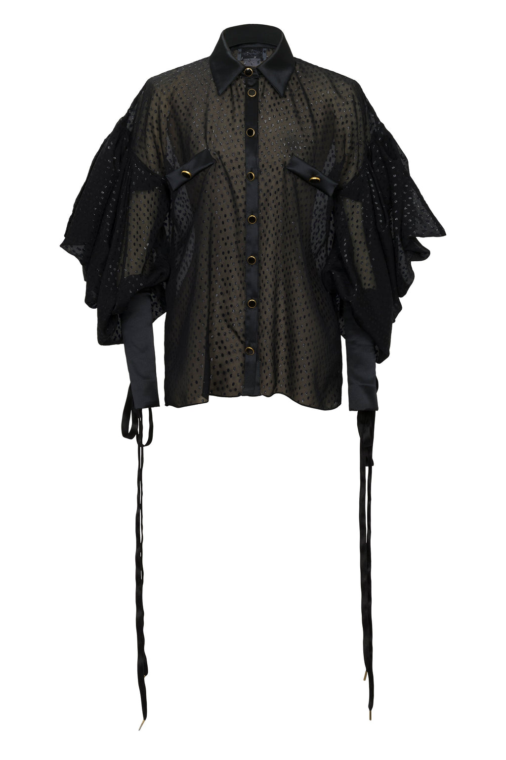 BLACK SHIRT IN DAMIER FABRIC