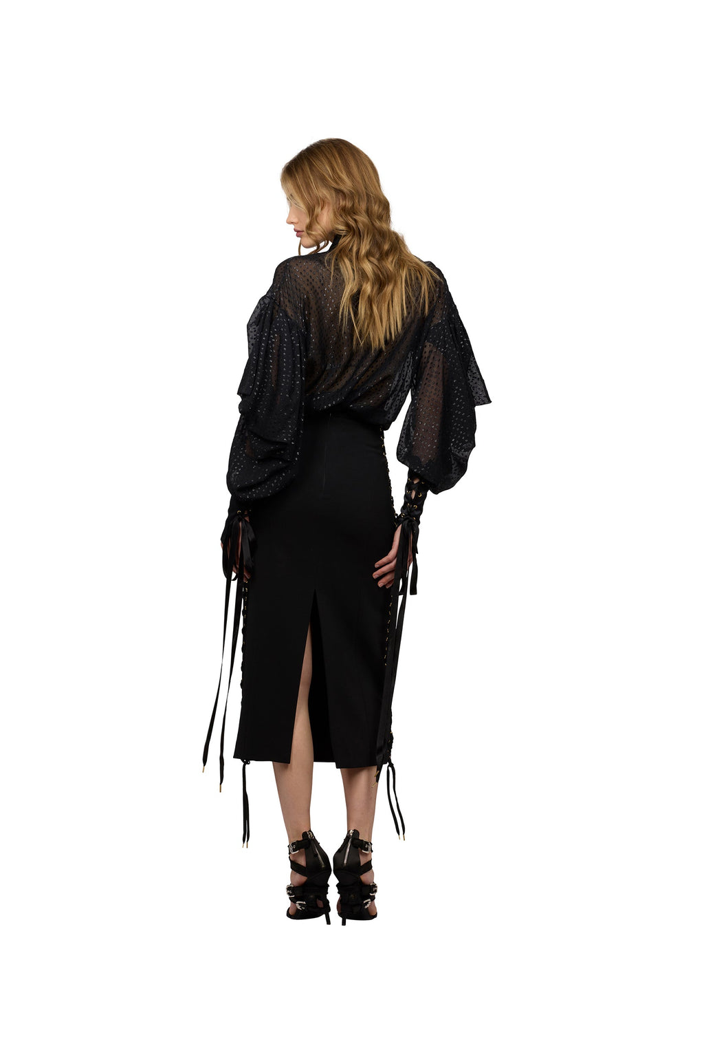 BLACK SHIRT IN DAMIER FABRIC